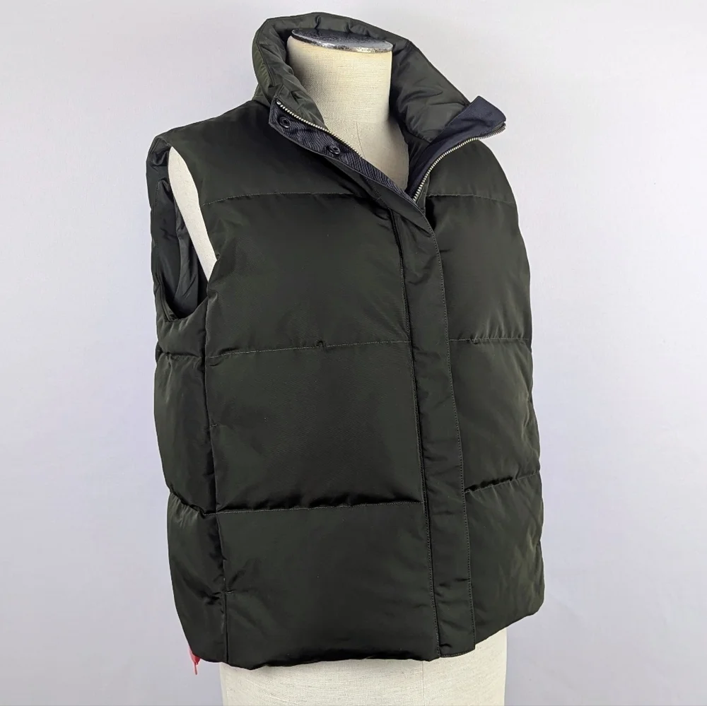 Theory Shell Down Vest Renew Poly 2 Down Feather Blend Fill Dark Rosemary M NWT